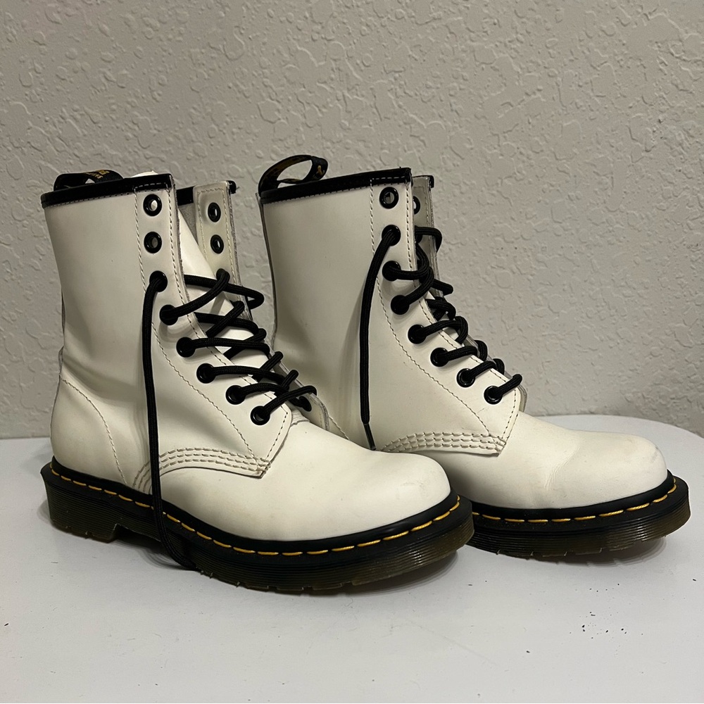 Dr. Martens White and Black Boots